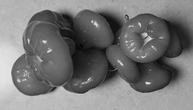 Monochrome Close Up Of Ripe Java Apple