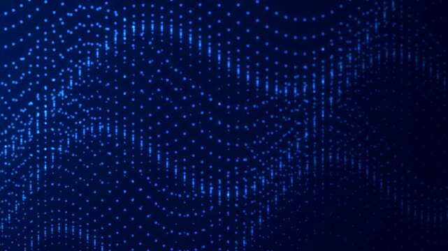 Abstract Blue Audio Waveform Equalizer Pulsing with Neon Frequency Spectrum