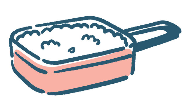 メスティン(はんごう)のイラスト。キャンプ用品。手描き風ベクター素材。