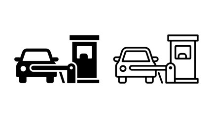 Minimalist parking barrier icons featuring car and gate in flat vector style © Ruqia Batool