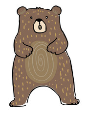 Obraz premium Cute stylized brown bear illustration