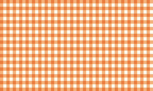 Seamless orange and brown gingham checkered pattern