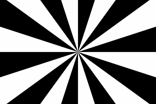 Black and white sunburst radial stripes pattern