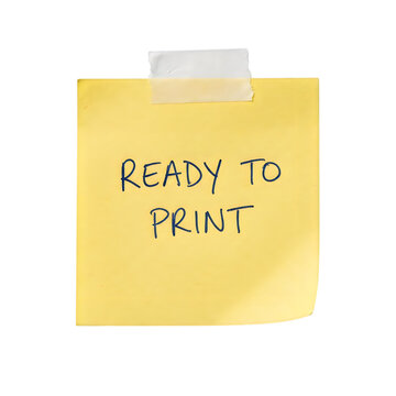 Ready to print sticky note with marker writing