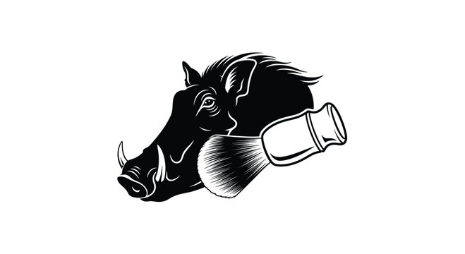 Warthog Head Silhouette Icon Vector Illustration