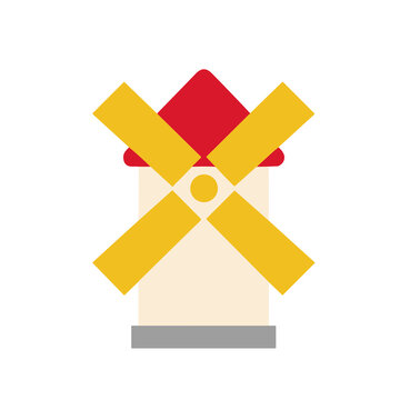 Flat design windmill icon