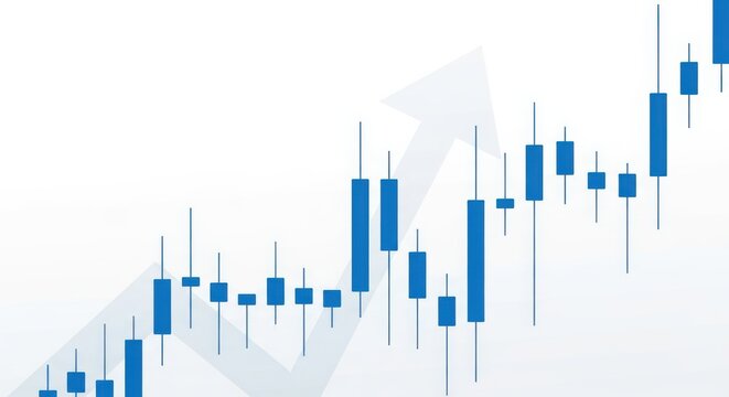 A rising trend depicted through candlestick chart patterns in financial markets