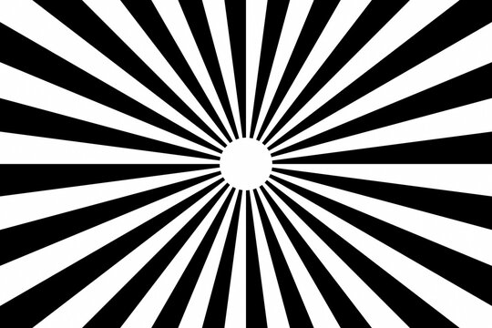 Black and white sunburst radial lines pattern