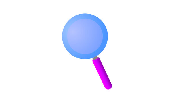 Blue Magnifying Glass Icon Search Loupe Symbol Purple Handle Vector Illustration
