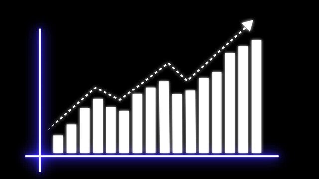 Abstract white color  business graph icon animation background. allusive graph chart showing marketing sales profit increasing to future target suitable for business development direction animation.