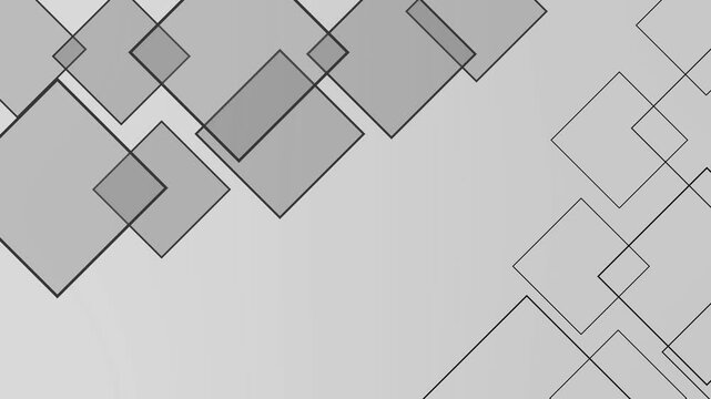 Abstract background with overlapping translucent squares minimal geometric pattern diagonal composition animation