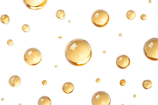 Golden liquid droplets and bubbles pattern