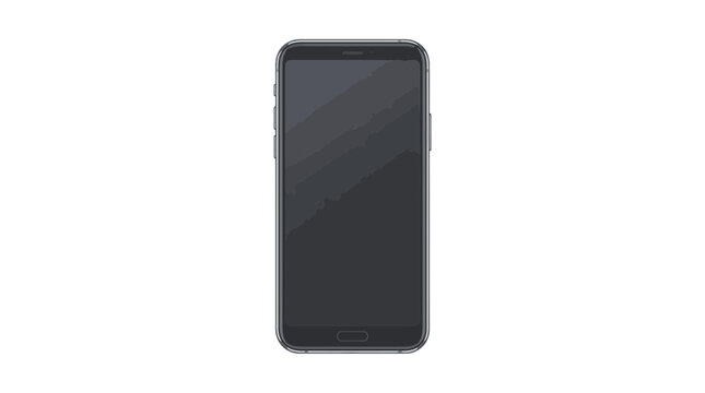 Modern smartphone icon with black screen for mobile communication and digital technology interfaces.