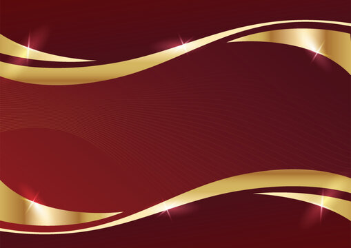 elegant burgundy and gold wave for corporate certificate background vector template