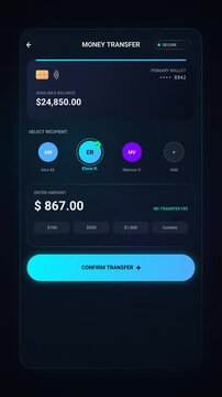 Mobile Banking Money Transfer App Interface Animation