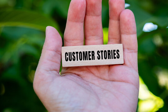 Customer stories text concept photo