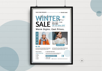 Clean Winter Sale Flyer Template Design