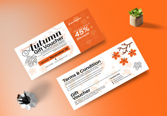 Autumn Gift Voucher Design With Orange Accent