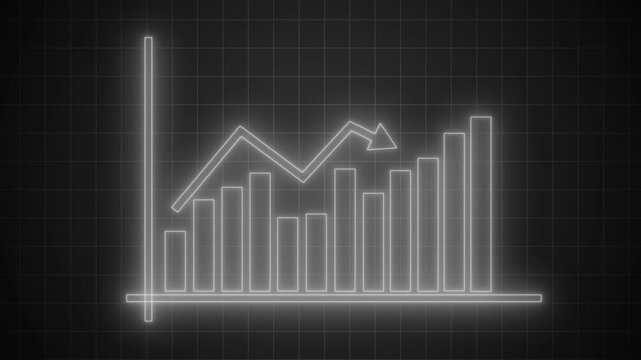 Neon Modern Business Analytics Graph Animation with Rising Data Bars