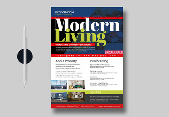 Modern Living Real Estate Property Flyer Template