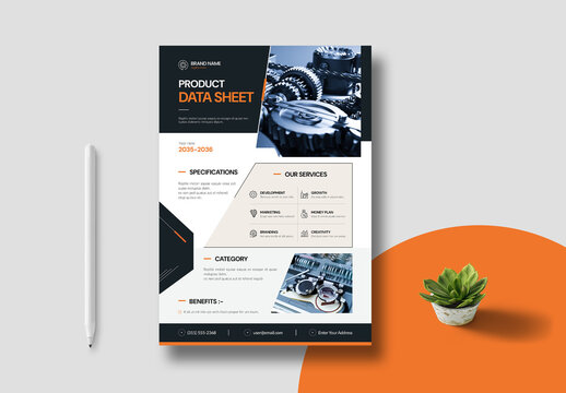 Professional Product Data Sheet Template