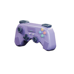 Purple wireless video game controller on transparent background © TALAL