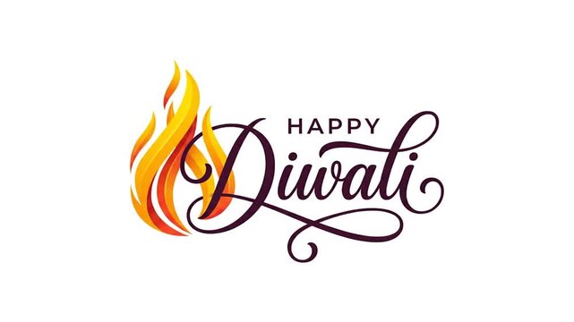 Animated greeting with burning flame graphic and elegant typography
