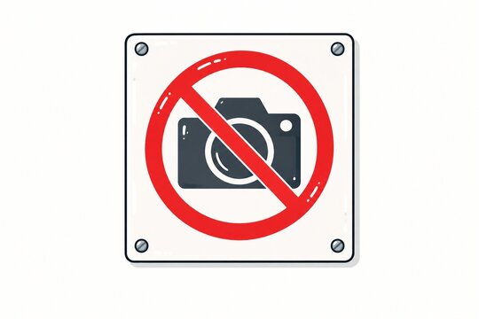 写真撮影を禁止するシンプルなカメラマークの注意喚起サイン