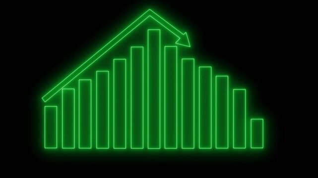 Neon Modern Infographic Growth Animation with Increasing Business Metrics