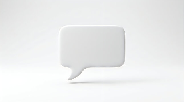 3d render of a blank white speech bubble isolated on white background