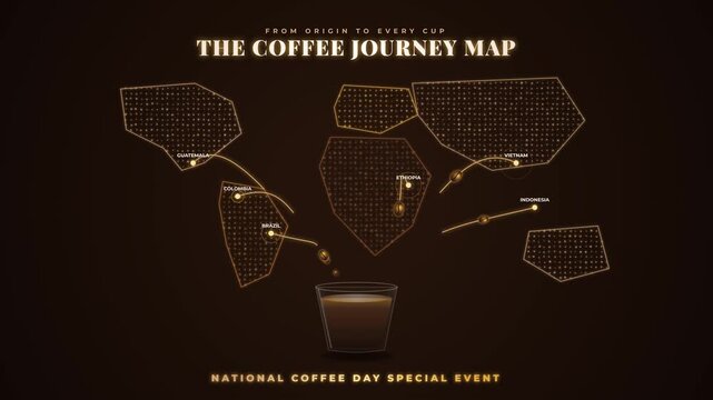 Coffee Journey Map Showing Global Coffee Origins and The Story Behind Every Cup