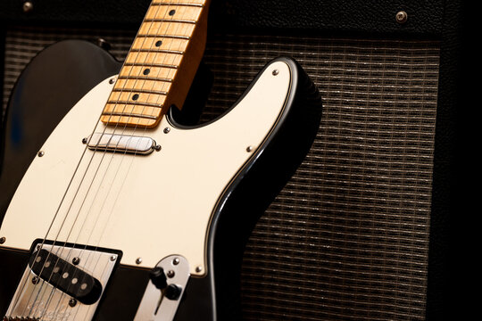 electric guitar on black amp
