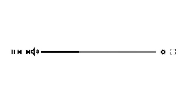 Media player template scroll bar button with audio reactor, Music time line or video track player, Time line bar moving as song media playing Animation. music player