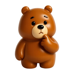 Fototapeta premium PNG Cute thoughtful cartoon bear