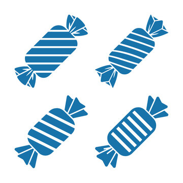 Candy icon set sweet wrapper candy bar