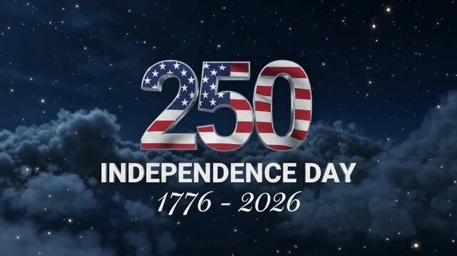 250th Independence Day Celebration USA Flag Stars Patriotism Design 4k
