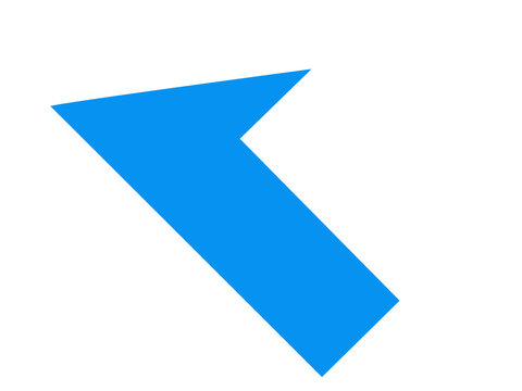 Illustration of a blue arrow pointing up and to the right