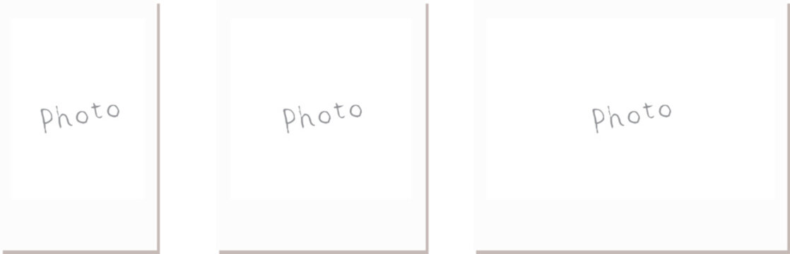 3サイズのシンプルなインスタント写真フレームセット