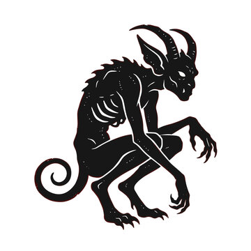Demon Silhouette Creature in Dark Mythic Form.