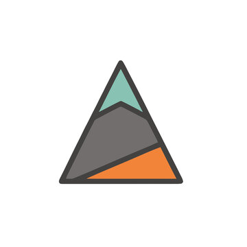 Abstract triangle graphic with colored sections