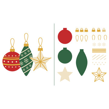 set of christmas decorations