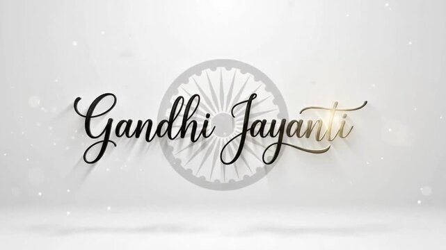 Gandhi Jayanti Indian Holiday Celebration with Ashoka Chakra Design 4k