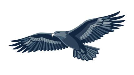 Fototapeta premium Majestic Eagle Bird Flying Open Wings Isolated White Background