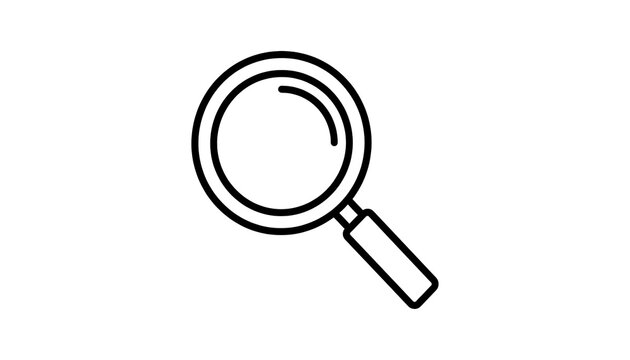 Minimalist Line Art Magnifying Glass Icon Isolated