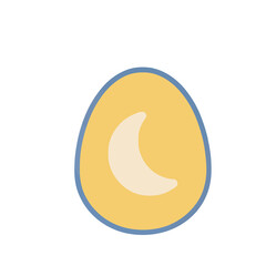 Stylized egg with crescent moon graphic © rini