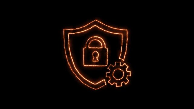 Shield emblem displaying a central padlock and gear mechanism represents a sophisticated approach to organizational data security, risk management, and the reliable protection of confidential assets.
