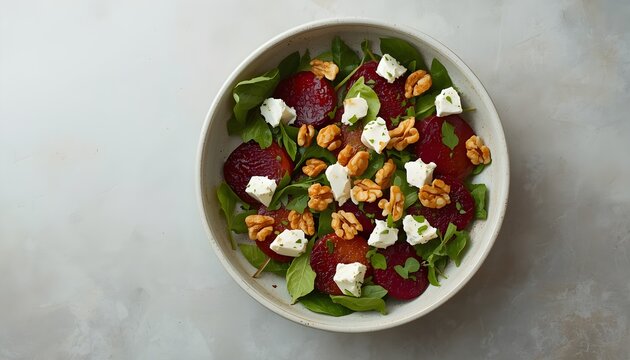 fresh roasted beetroot and goat cheese salad background