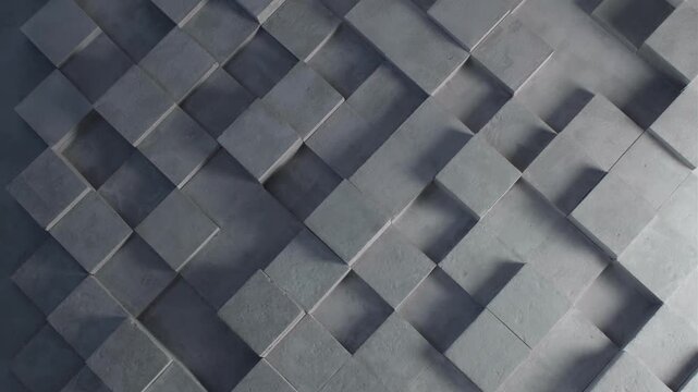 Abstract texture background made of uneven geometric concrete tiles blocks grey surface architectural structure