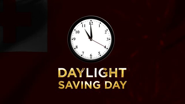 Daylight saving day celebration conceptual background featuring a clock and golden text elements