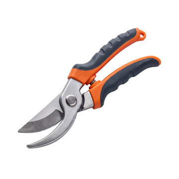 Orange and gray pruning shears for efficient garden trimming